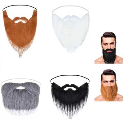 4 bucăți de îmbrăcăminte cu barbă falsă, barbă mare Accesorii distractive de Halloween pentru barbă mare, jocuri de rol pentru petreceri pentru băieți și fete