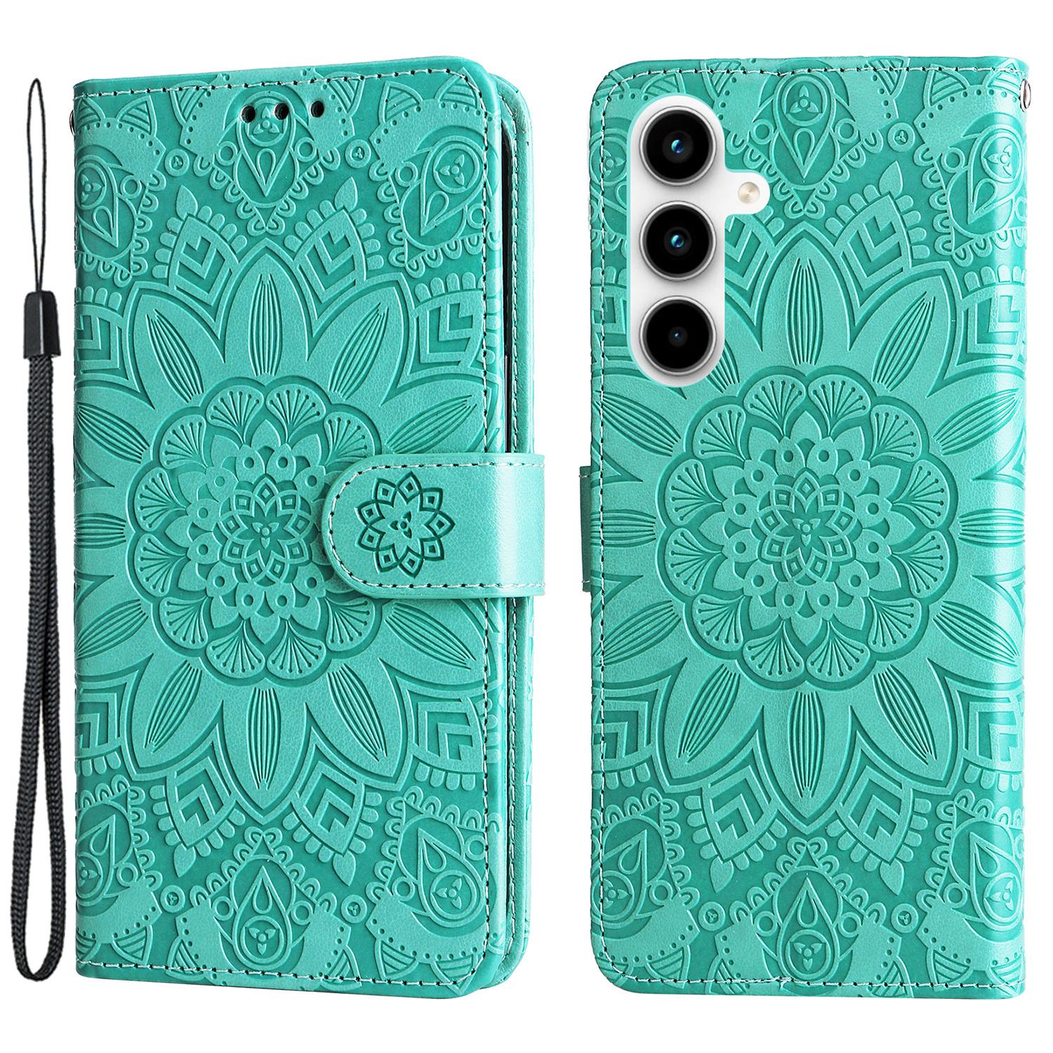 

Phone Shell for Samsung Galaxy A35 5G Case Imprinted Wallet PU Leather Cover Green