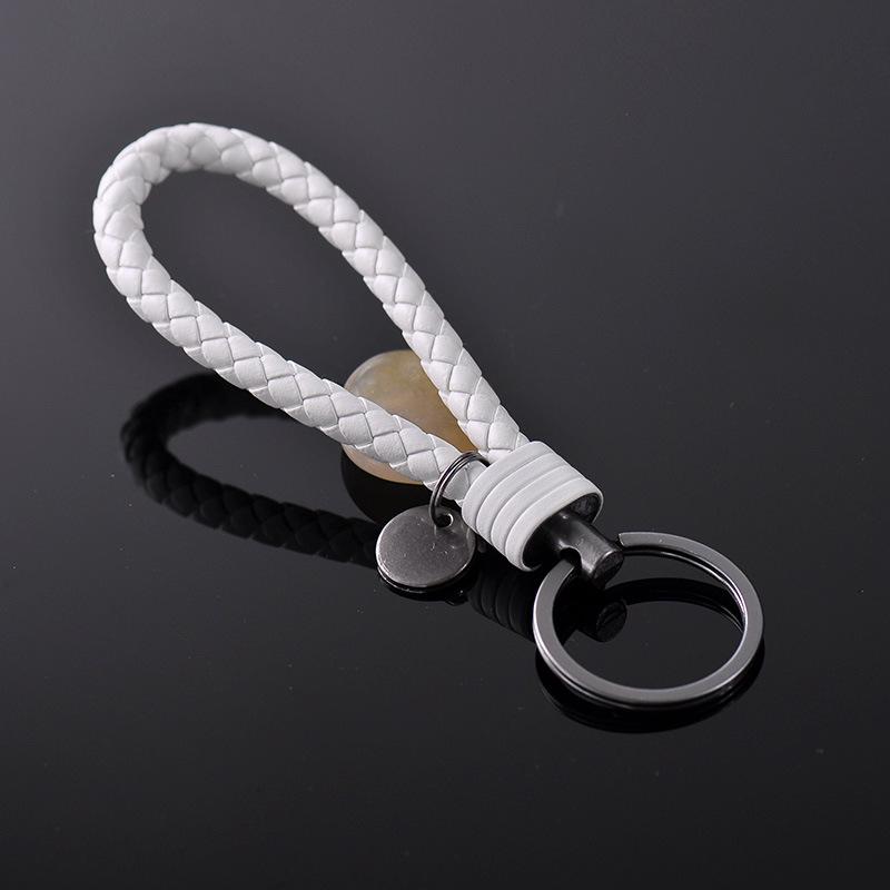 New Creative Tungsten Steel Braided Rope Keychain Leather Key Chain Handmade Doll Pendant Party Gift Small Jewelry