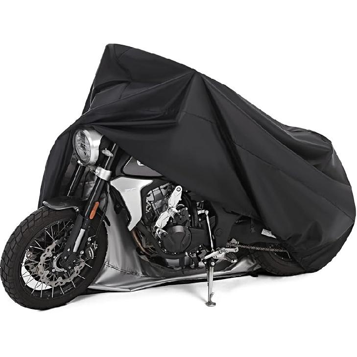 Motorcycle Cover,Motorbike Cover All Season Universal Weather Waterproof Sun Outdoor Protection With Lock-Holes & Storage Bag,XXL Motorcycles Vehicle