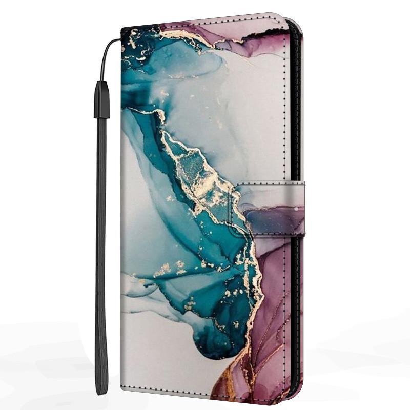 Marble Leather Case For Samsung Galaxy S20 S21 FE Ultra Plus M32 M52 M22 A12 A22 A22S 5G Flip Cover Stand Wallet Book Funda Case