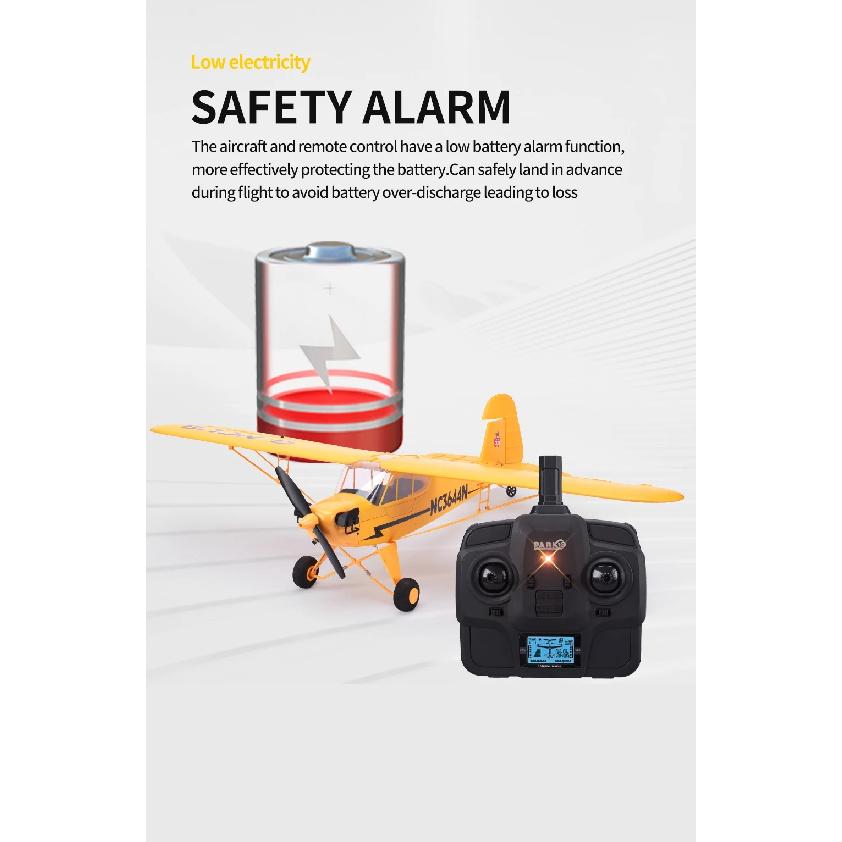 New J3-CUB RC Airplane 5CH 2.4G Remote Control Mode1 (Right Hand Throttle) 3D/6G 1406 Brushless Motor Outdoor Foam Fiexd Plane