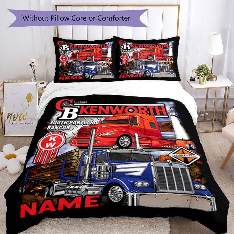 Truck Racing1 Customize your name Bedding Set Breathable Duvet Cover with Pillowcases Home Decoration Birthday Gift