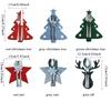 4PCS Non-woven Fabric Xmas Tree Elk Cutlery Bag  Decorations Christmas Knife Fork Holder Tableware Organizer