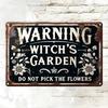 Vintage Metal Witch Sign for Halloween, Iron Decor for Garden, Home, Yard, Patio, Cafe & Bar