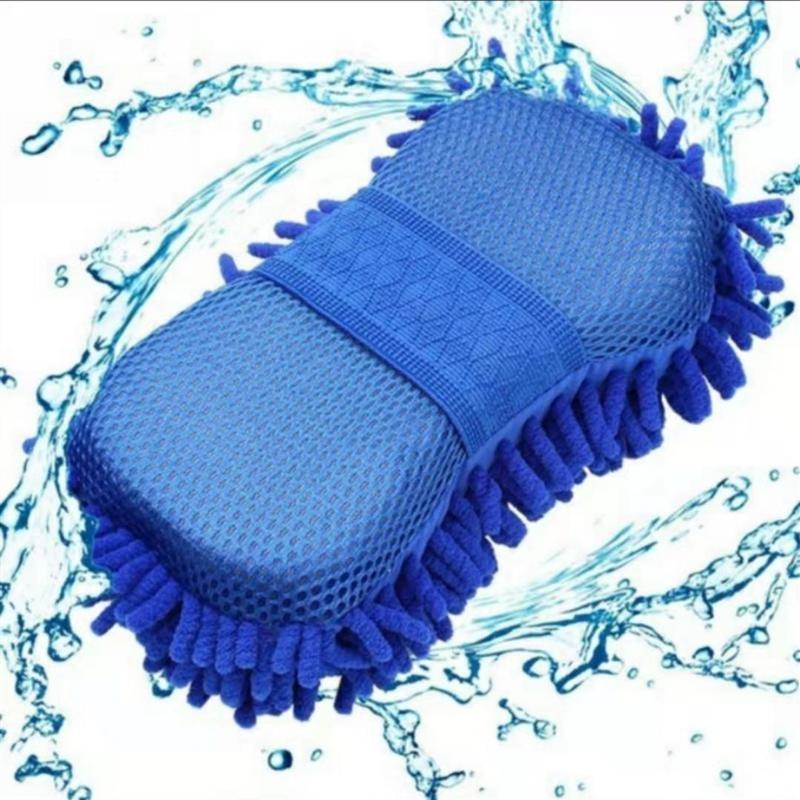 2 In1 Car Wash Gloves Super Soft and Fine Fiber Car Wash Glove Sponge Large Size Cleaning Tool Chenille Coral Sponge