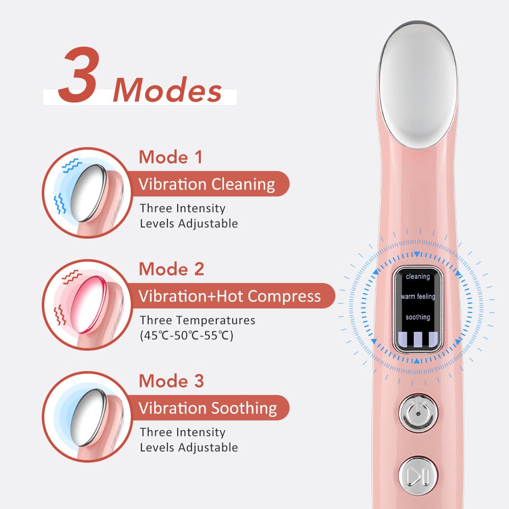 Portable 3 Modes Heating Eye Massager Handheld Hot Therapy Vibration Eye Massage Tool Eye Lifting Massager Relieving Eye Care