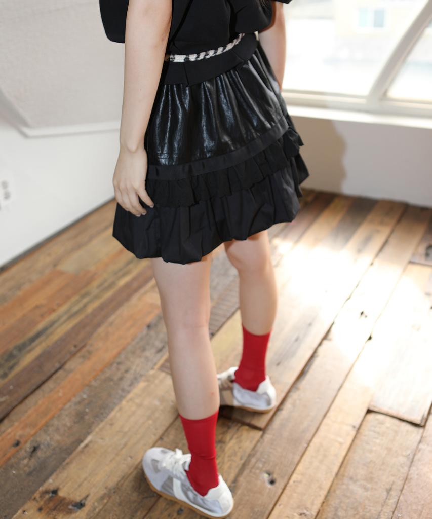 Nofficial Noffice Lace Pumpkin Elastic Skirt Black