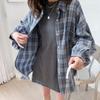 Danmo Streetwear Plaid Shirts Frauen Koreanische Mode Übergroßen Tops Harajuku Täglichen Alle-spiel Langarm Weibliche Blusen