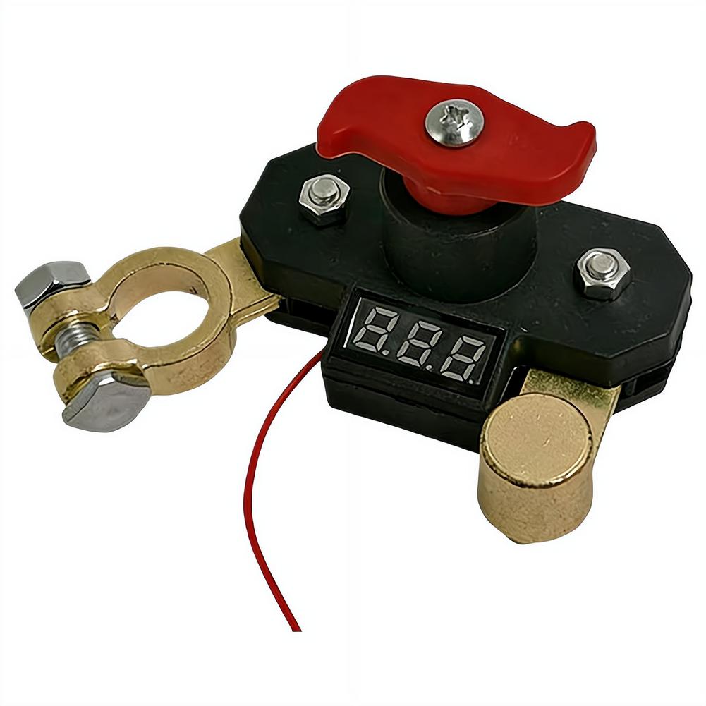 Car Battery Disconnect Switch - Bidirectional Joint Can Rotate Power Disconnect Switch with Digital Display 12-24v