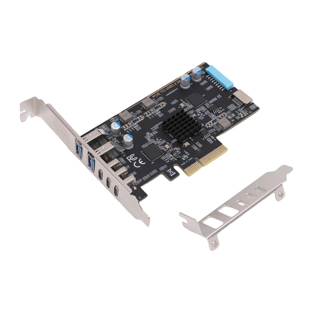 PCIe to USB 3.2 Gen 2 Card 10Gbps 3 USB Type C and 2 USB Type A PCI Express Expansion Card for Windows for Linux