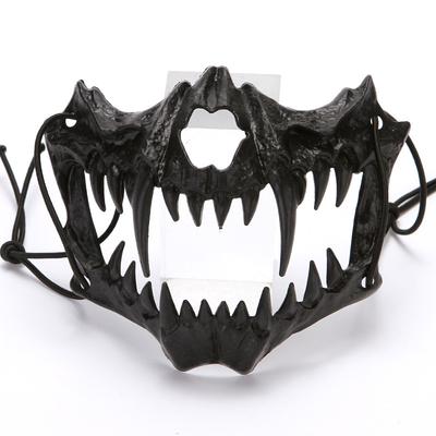 Party Skull Mask Long Teeth Demon Skeleton Half Face Mask Wolf Dragon Tiger Houjuu Nue Mask Cosplay Halloween Costume Props