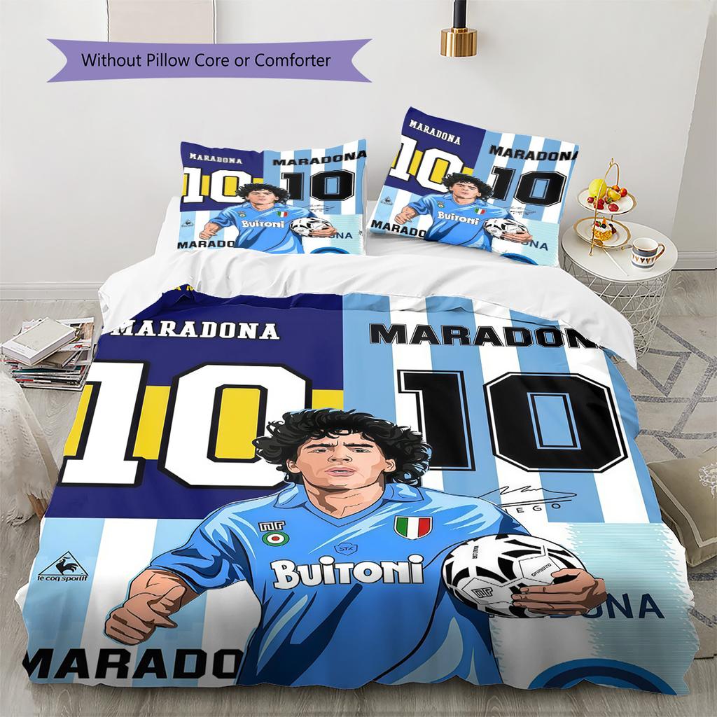 SSC Napoli Pattern Bedding Quilt Set Quilt Cover Pillowcase Home Decoration Birthday Gift (1 * Duvet Cover + 2 * Pillowcase, Without Core)