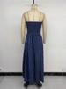 Cross2026 Strapless Long Polka Dot Dress - European & American Style, Sleeveless and Ruched Waist, Summer Collection