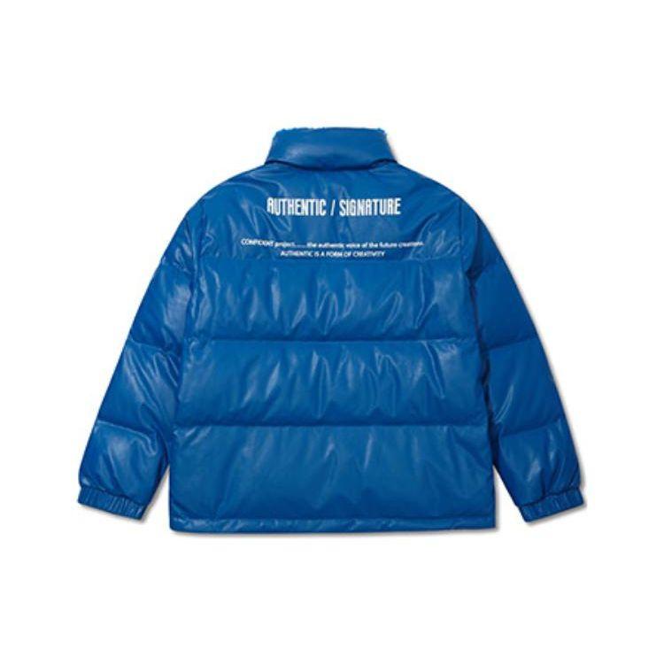 Levis FW22 Zipper Printed Long Sleeve Down Jacket Men Jackets Blue A5163-0001