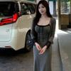 Women's Autumn Three-Piece Set: Long Sleeve Cardigan, Lace Camisole, Long Skirt