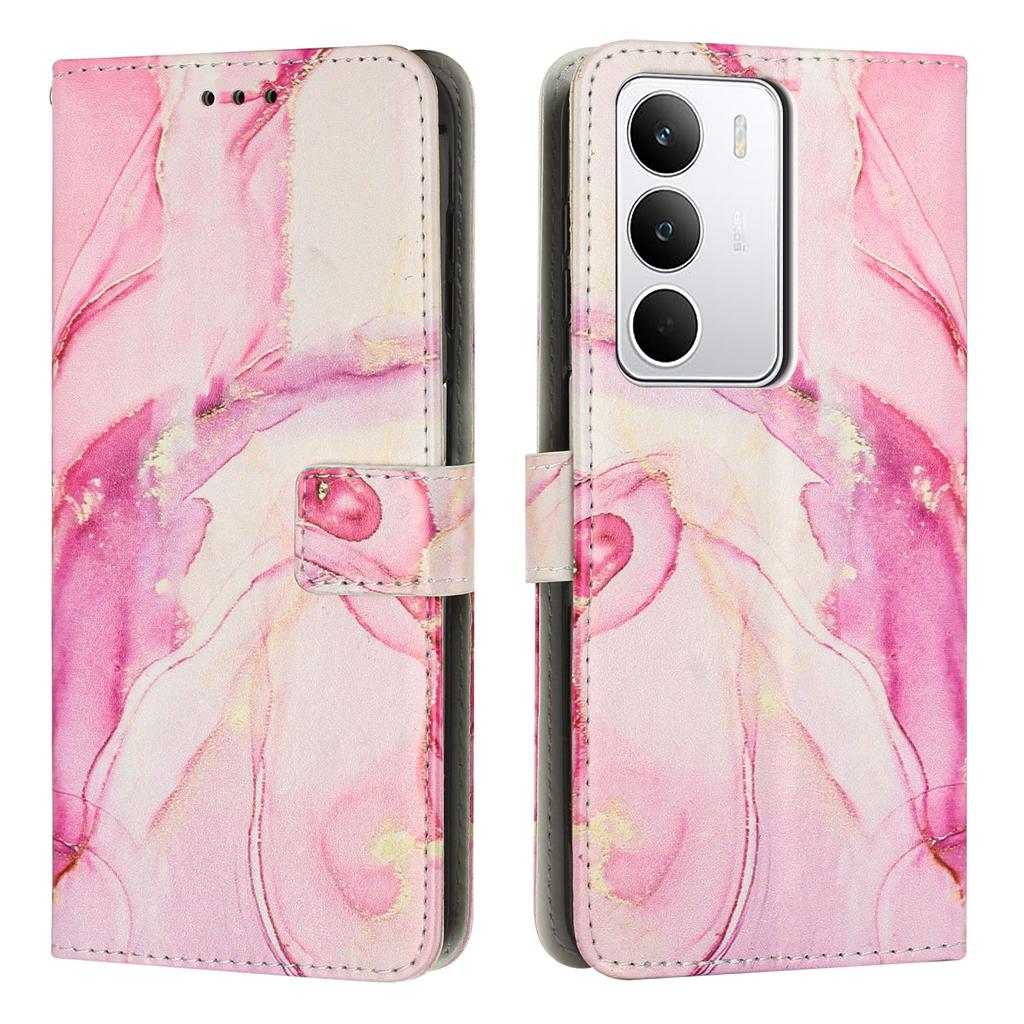 For Realme C71 4G Stand Case Marble Pattern PU Leather Wallet Phone Cover