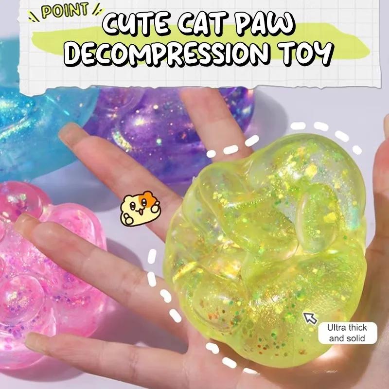 Süßes Squishy-Spielzeug mit Katzenpfote und Cartoon-Mochi, weiches Quetschspielzeug, langsame Erholung, Stressabbau-Spielzeug, Stressabbau, Handentspannung, Geschenke