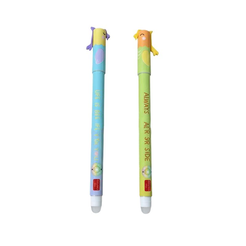 

2Pcs Cute Erasable Gel Pen 0.5mm Gel Pen For Writing School Supplies Painting Writing Drawing Erasable Gel Pen