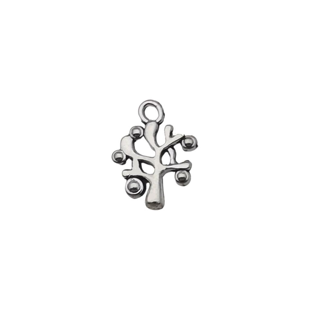 Ancient Silver Plant Small Pendant Hollow Tree Of Life Alloy Accessories Handmade Beaded DIY Material Jewelry