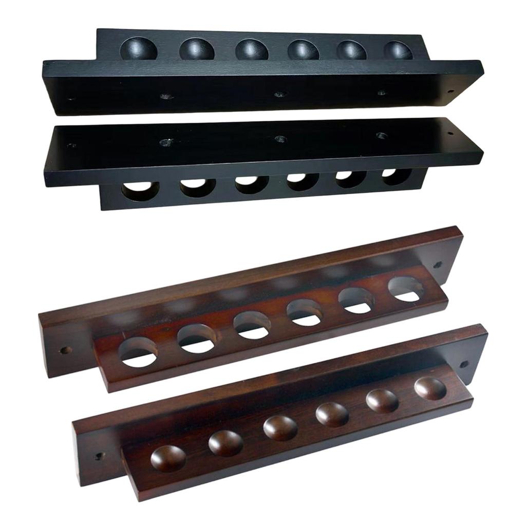 Billiard Cue Rack Compact Wood Wall Mounted Holder Organizer for Pool Bar Club Home Game Room Storage