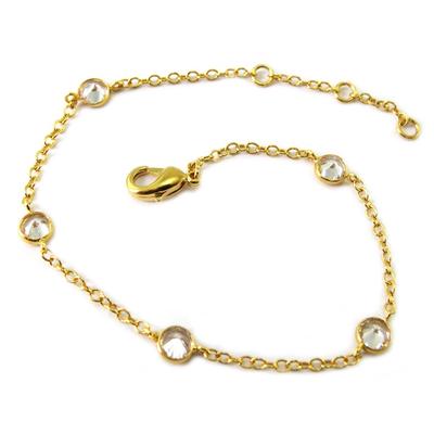 [P2386] - Gold Plated Bracelet 'Sissi' White Gold