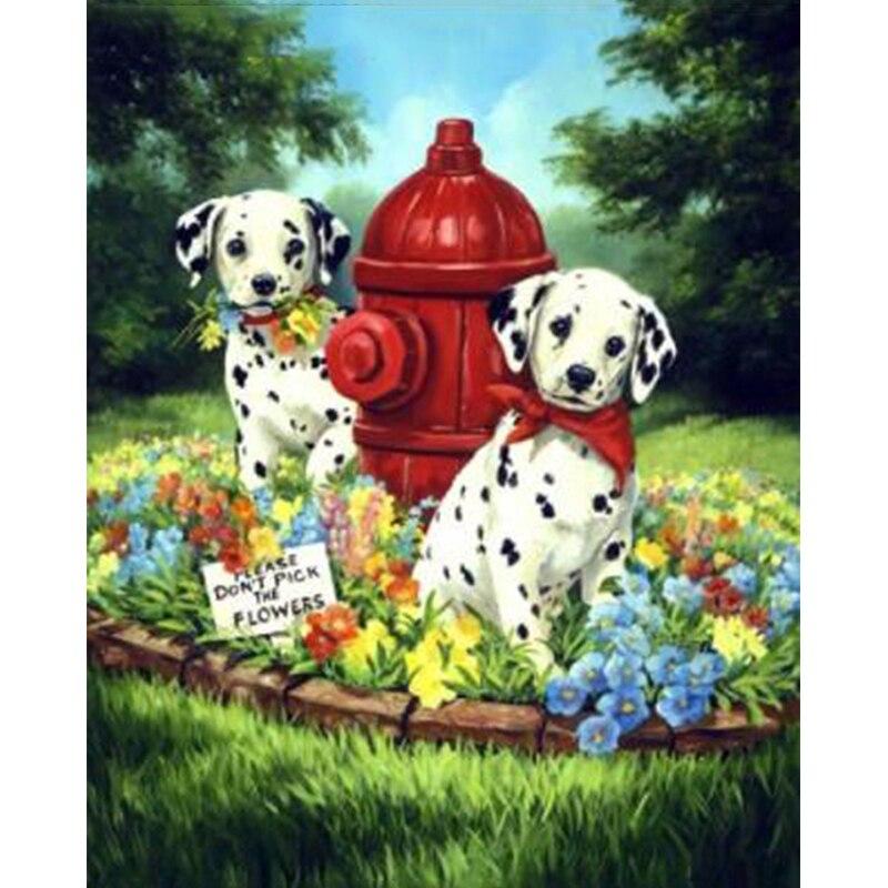 5D DIY Diamond Painting Cute Dog Diamond Embroidery Animal Scenery Cross Stitch Full Round Drill Home Decor Manual Gift
