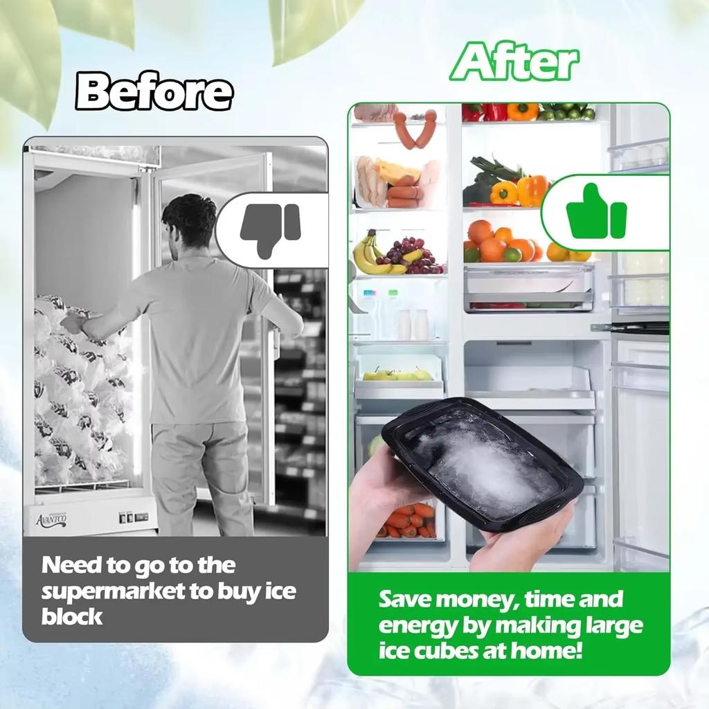 1/3/5pcs Oversized Silicone Ice Crate Ice Bucket Ice Block Mold Efficient Freezing Ice Bath Reusable Durable And Easy To Demold