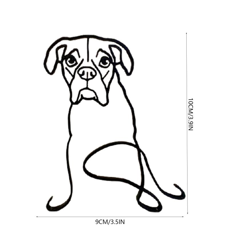 Metal Dog Art Sculpture Modern Abstract Minimalist Art Animal Ornaments Pet Dog Crafts Home Study Office Desktop Decoration