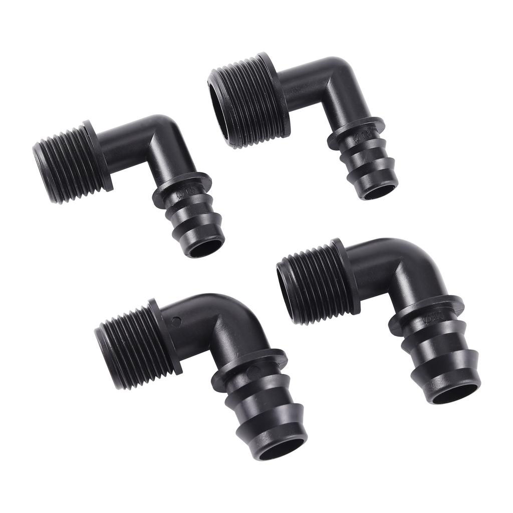 1/2" 3/4" Male Thread Elbow Connector DN16 DN20 90 Degrees Garden Micro Irrigation Pipe Connectors Angle Bend Water Fittings