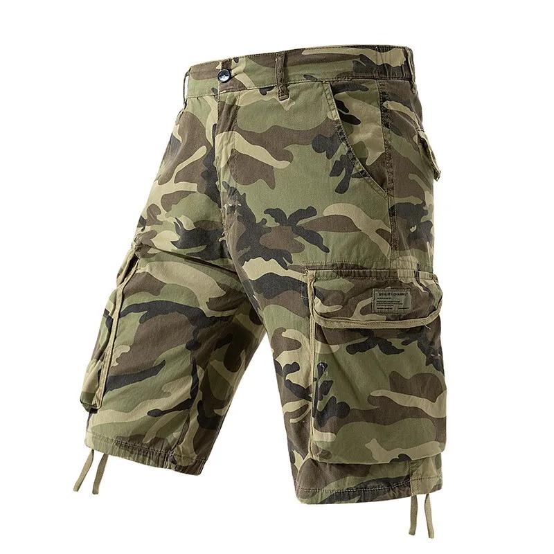 Herren Tarn Cargo-Shorts Outdoor Mehrere Taschen Baumwolle Freizeitshorts Sommer Atmungsaktive Shorts