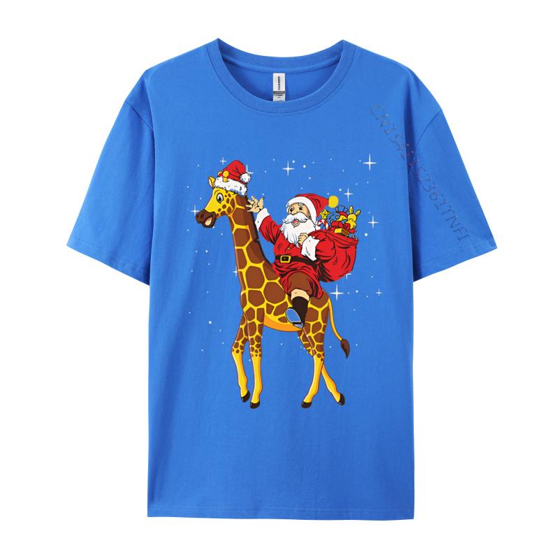 Christmas Giraffe Santa Claus Riding Tshirt Unisex Funny Tshirt Printed T Shirts Casual Oversized Tees