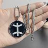 A stainless steel round Berber pendant necklace, a fashion accessory, creative gift for men and women, a necklace pendant for friends