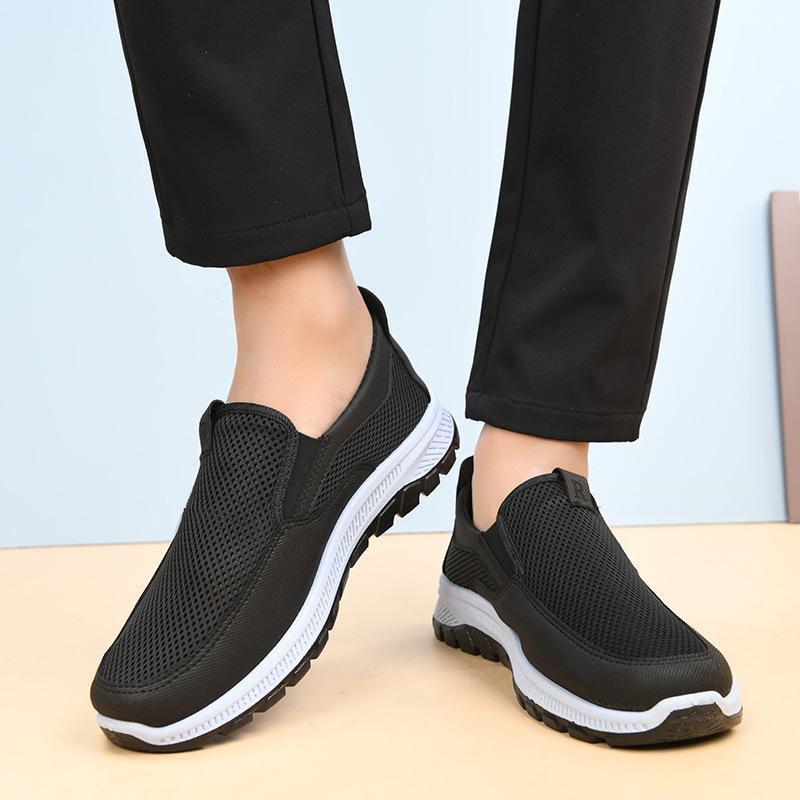 Breathable Men's Vulcanized Shoes, Summer Mesh Breathable Hiking Shoes, Comfortable Travel Shoes Suitable for Outdoor Activities