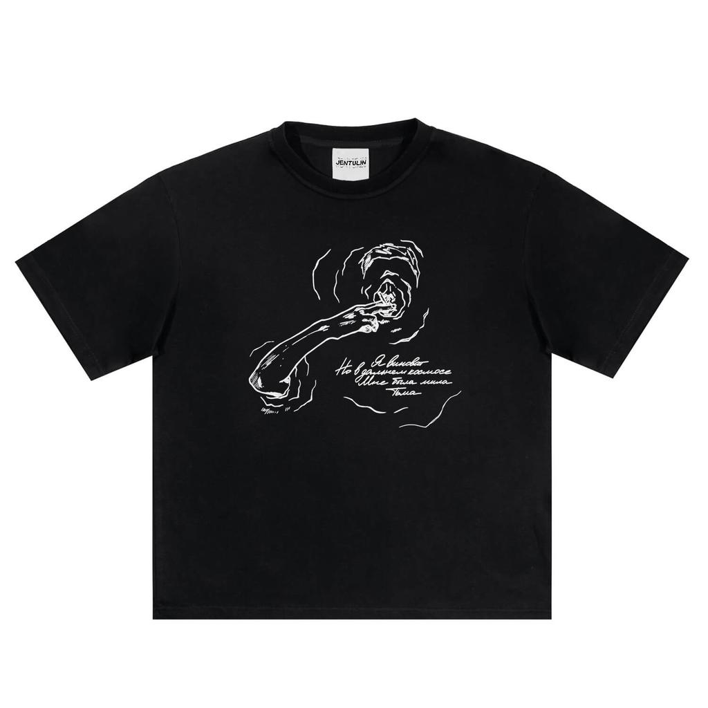 Hip Hop Harajuku Herren T-Shirt Goth Lustiger Grafikdruck Cooles Kurzarm-T-Shirt Damenmode Oversized Baumwoll-T-Shirt Y2k Top