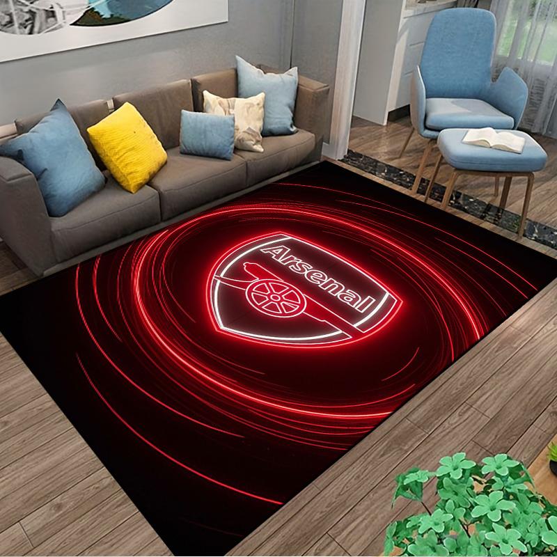 Arsenal Logo Black carpet Designed floor mat, suitable as a non-slip mat for the living room or bedroom sofa