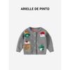 French Arielle De Pinto Pocket Elephant Knit Cardigan Baby Sweater Thickened Boys' Sweater