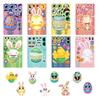 8PCS Easter Stickers for Kids Reusable Vinyl Waterproof Mix Match Bunny Ears Egg Patterns Creative Play DIY Crafts Educational