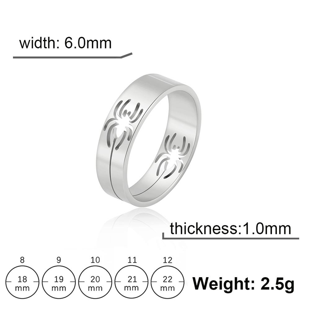 

My Shape Hollow-out Spider Stainless Steel Rings for Men Women Punk Goth Finger Rings Fashion Halloween Cool Boys Jewelry Gifts 8