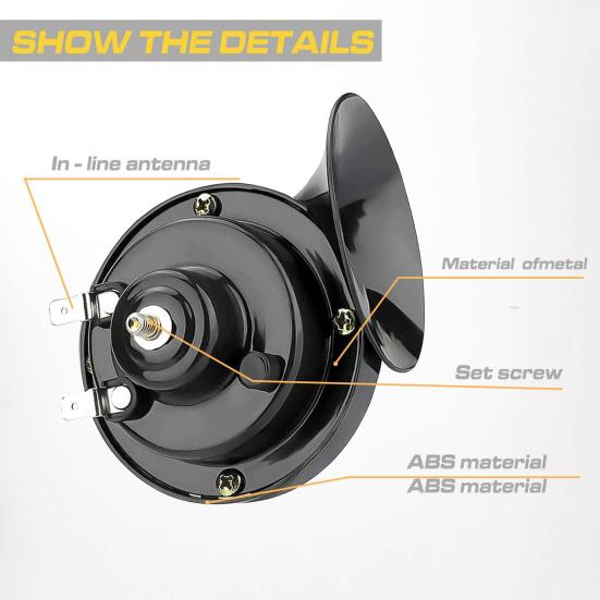 2Pcs 12V Car Snail Air Electric Waterproof Horn Driving Durable Enhance Safety Automotive