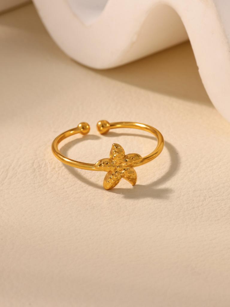 Cute Tiny Star Rings For Women Men Stainless Steel Star Ring18k Gold Plated Starfish Finger Ring Minimalist Jewelry Decoration