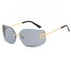 Frameless Slimming Y2K Retro High-End Miu's Sunglasses Millennial Influencer Spicy Girl Fashion