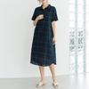 Dedra Women S Nitzuban Open Check Linen dreSS Opf3066