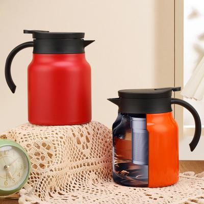 Tea Thermal Pot 1000ml Stainless Steel Insulated Teapot with Infuser Lid Detachable Filter V-Shaped Spout Coffee Pot Thermal Carafe for Home