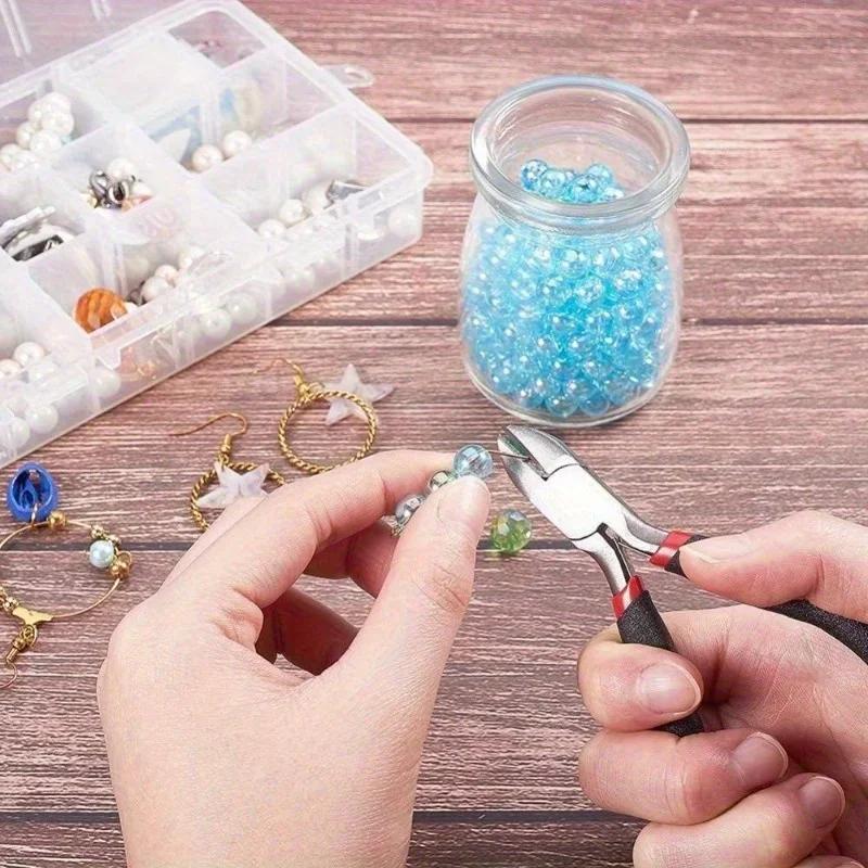 3 in 1 Jewelry Pliers Set with Side Cutting Round Nose Pliers Flat Nose Pliers Polishing Tools Equipment for Crafts Supplies