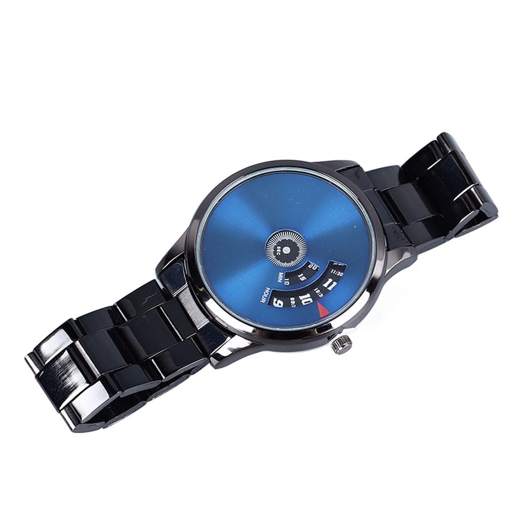 Herren Quarz Uhr Wasserdicht Kreative Business Armbanduhr mit Schwarzem Armband für Geburtstagsgeschenk Arbeit