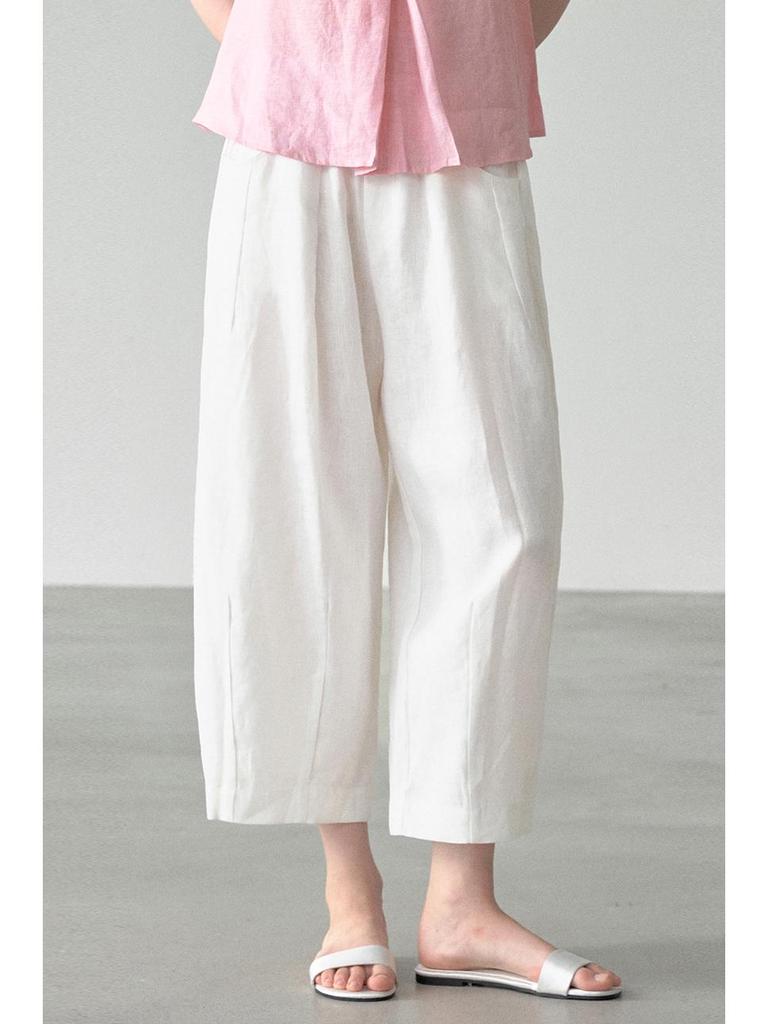 Pantaloni Casual da Donna 100% Lino Puro - Nuova Collezione Primavera/Autunno 2026, Traspiranti, Ampi, Gamba Dritta.