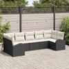 vidaXL 7-piece Garden Sofa Set with Cushions Black Poly Rattan, vidaXL 2-seater Garden Sofa with Storage 3354856