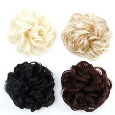 Lockige Chignon-Haarspange für Damen, Haarteil-Verlängerungsknoten für Bräute, Kunsthaar, Hochtemperaturfaser
