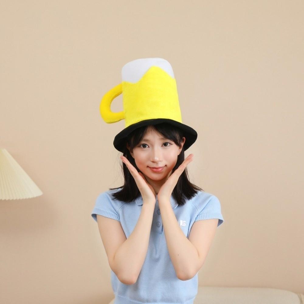 Cartoon Beer Mug Hat Funny Cosplay Headgear Lightweight Halloween Headgear Costume Accessories